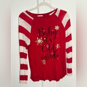 Red Holiday 'Baby It's Cold Outside' Top
